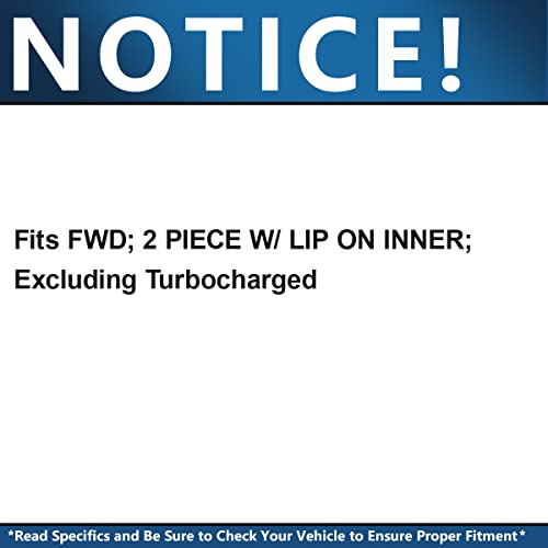 Image of Detroit Axle - FWD Front 2pc CV Axles for Ford Flex Taurus Lincoln MKS Mercury Sable [Naturally Aspirated], 2 CV Axle Shafts Assembly Replacement