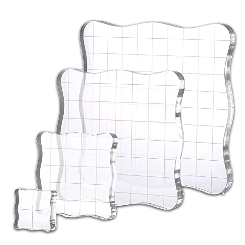 Acryl Stempelblock Set, 4 Stück für Scrapbooking Fotoalbum, Clear Stamp, DIY Cover