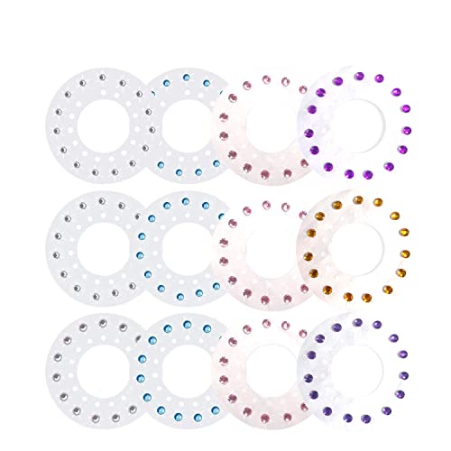 Hair Bedazzler Accesorios 180 para el cabello Bling Gems Pegatinas de estilo herramienta de cristal con diamantes de imitación para decoración para el cabello de moda Shoes Phone Shell (12 hojas) Cover