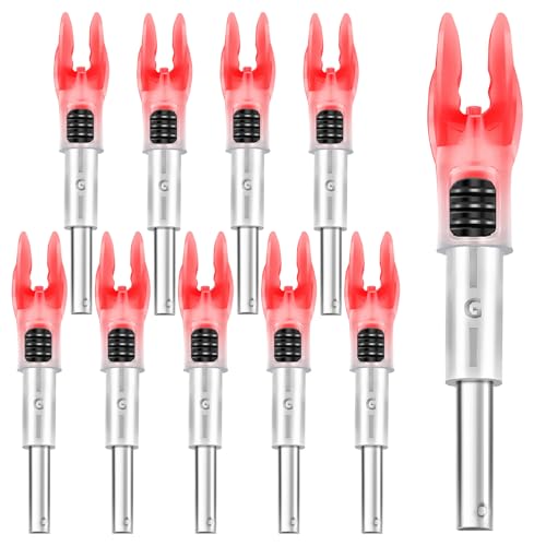 Encoches lumineuses G anti perte pour flèches de tir à l'arc rouge x4
