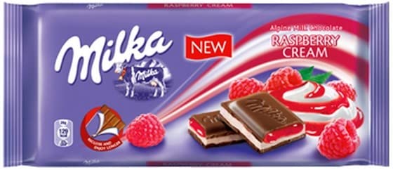 Milka Barra de chocolate con crema de frambuesa (100 g, 22 unidades)