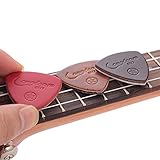 Leder-Plektrum-Set/3 Picks in verschiedene Stärken für Ukulele Akustische und Western-Gitarre