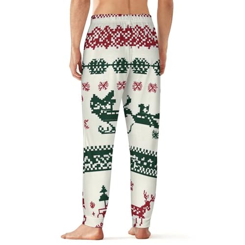 Christmas Santas Sleigh Breathable Mens Pajama Pants Lounge Sleep PJ Bottoms Sleepwear Jogger2