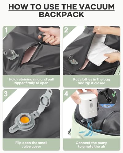 Image of coofay Vacuum Backpack Travel with Pump Vacpack Travel Backpack with Vacuum System Compression Backpacks