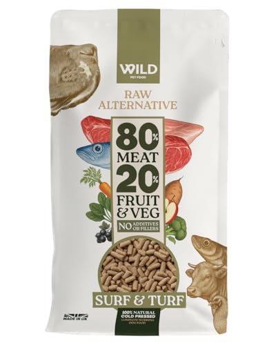Wild Pet Food - Surf & Turf (2.5 kg) Dog Food Dry Grain-Free and 80:20 Cold Pressed Low Fat High Protein and Nutritionally Complete with Superfoods - Gastrointestinal Dog Food - Adult or Puppy
