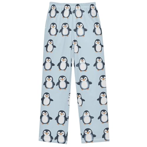 Boy's Pants Penguin Light Blue Jogger Pants Elastic Waist Long Bottoms Trousers with Pockets 6-14 Years