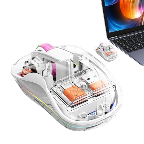 Control inalámbrico transparente para computadora, control inalámbrico recargable, control de computadora recargable inalámbrico para computadoras, sala de estar, aula, aprendizaje, trabajo