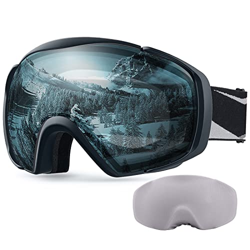 OutdoorMaster Skibrille mit Abdeckung Snowboard Schneebrille OTG Anti-Fog für Herren Damen