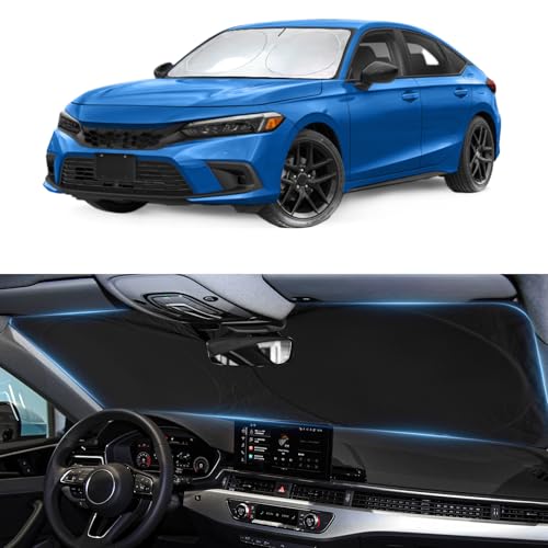 Image of Sun Shade for Honda Civic 2022-2026 Windshield Sunshade Window Shield | Custom Fit Civic 11th Gen Sedan, LX, EX, EX-L,Touring Accessories Front Windshield Cover Sun Visor Protector Block UV Ray