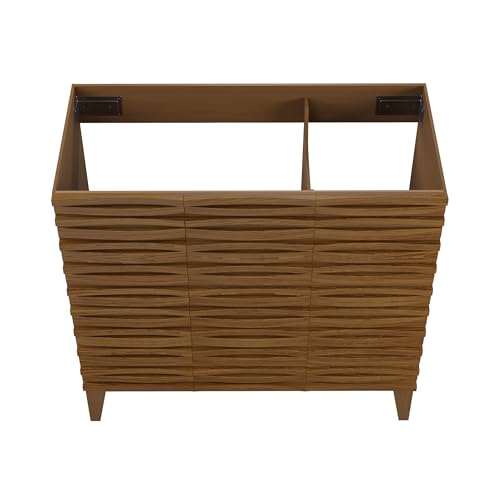 Image of Swiss Madison Cascade 36'' Bathroom Vanity in Brown Oak - Cabinet
