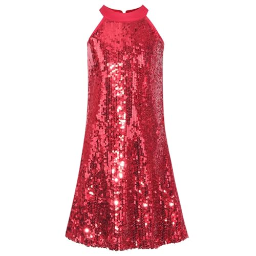 Image of WELAKEN Girls Ombre Sequin Dress Sparkly Fancy Short Puff Sleeves Gradient Party Dress