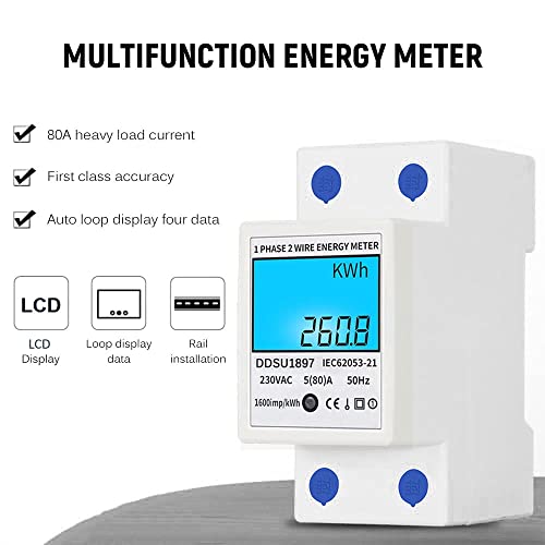 Lianai Medidor de energia elétrica digital monofásico Medidor de eletricidade em trilho DIN Medidor