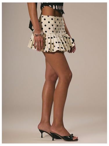 MakeMeChic Women's Polka Dots Skirt Pleated A Line Summer Y2K Going Out Mini Skirts4