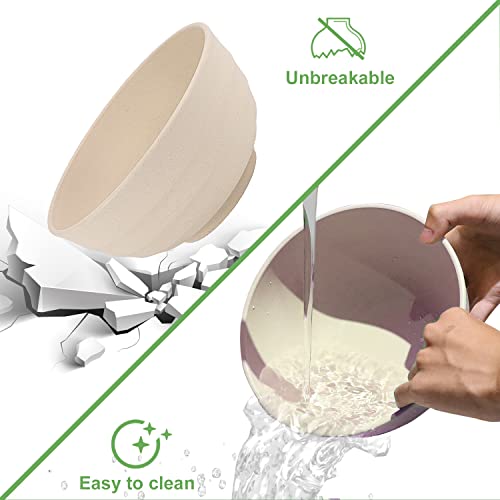 Wheat Straw Bowl Sets,4 Pcs Unbreakable Cereal Bowl 60 Oz，Microwave And Dishwasher Safe Bowls,Super Big Bowl Sets Bpa Free Eco Friendly Bowl Color Bowls For Serving Soup,Oatmeal And Salad Etc… #TOP4