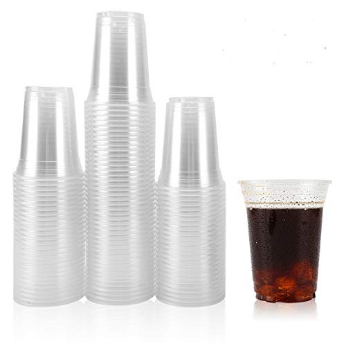 Disposable Clear Plastic Cups - 100 Pack 14 Oz Water Cups