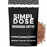SIMPL DOSE Organic Mushroom Coffee | 8 in 1 Instant Mushroom Coffee Blend with Adaptogens & L-Theanine | Focus, Energy, Immune Support | Low Caffeine Coffee Alternative | 30 Servings