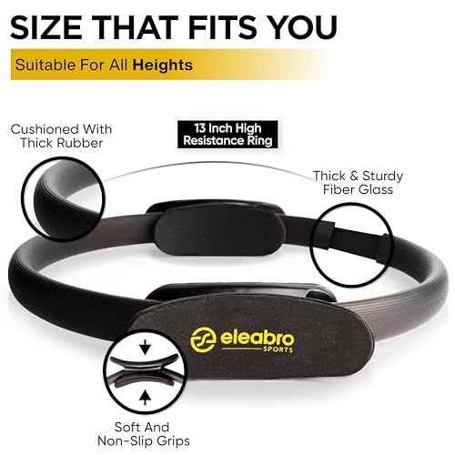 Círculo de Pilates, Anel de Pilates Círculo Mágico de 35,5 cm com Pôster de Treino Tamanho A1 – Anel