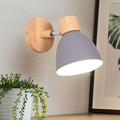 Lampe rotative E27 applique murale orientable en bois pour l'éclairage de chevet - 3