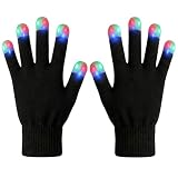 XISFORX LED Gloves,Lighting Gloves for Teens Youngs Adults, Rave Glow Gloves for Cool Party Gifts,Halloween,Christmas