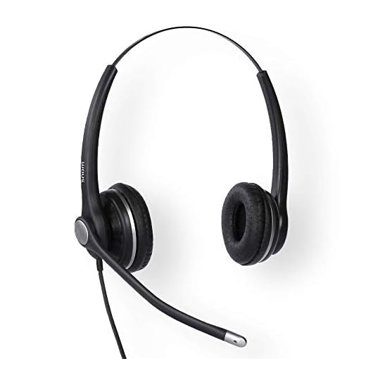 Snom A100D Binaurale auricolare per tutti i telefoni da scrivania Snom, Passivo cancellazione di rumore Microfono, Superior Wideband Audio Grazie Per Optimized Speaker sintonia); Nero; 00004342