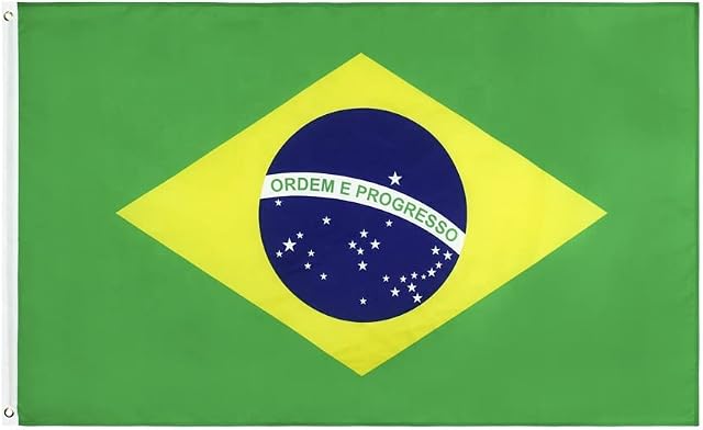 5X3FT Double Sided Flag Banner with Two Brass Grommets, Flags Banner, Large National Flags for Sport, Parade, Patriotic Activities and Garden Home Decoration (BRAZIL)