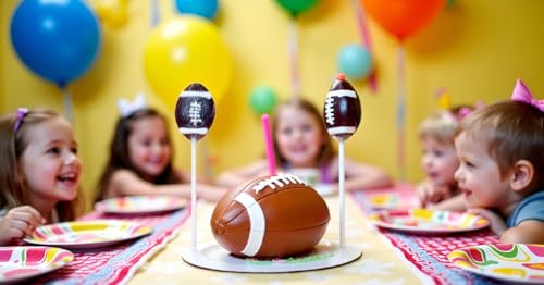 Football Lollipops Candy 20 Pack, Game Day Party Favors, Tailgate Snacks, Sports Party Supplies, Strawberry Flavor