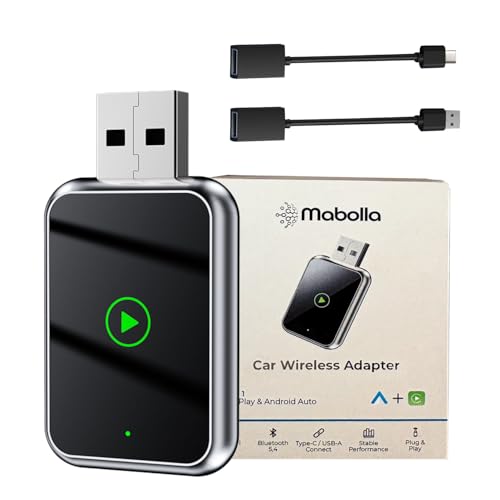 Wireless CarPlay & Android Auto Adapter – Wireless CarPlay Adapter UK - Plug and Play USB Dongle for iPhone iOS & Android - Converts Wired to Wireless - Apple Car Play Wireless Adapter No Delay