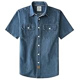 Dubinik®Chemise Jeans Homme Chemise Homme Manches Courtes Casual Coton Regular Décontractée Travail Easy Iron Chemise Homme