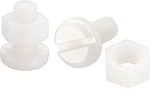 Uxcell 20 Paires Assortiment de vis en nylon, M6x16mm Vis à tête de poêle à fentes & M6 Écrous hexagonaux pour machines, électronique, blanc