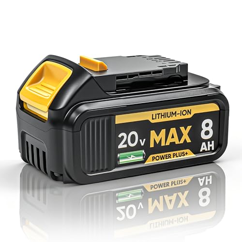 8Ah Battery Replacement for Dewalt 20V Max Battery, Compatible for All Dewalt 20V Cordless Power Tools & Chagers, High Capacity Cell, Ideal Replacement Batteries for DCB208/206/205/204/203-201