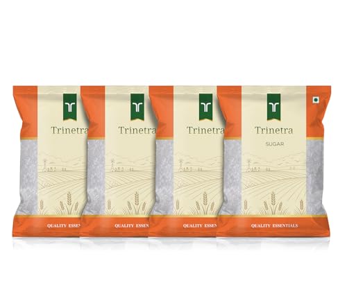 Image of Trinetra White Sugar | Cheeni for Daily Use | 4 kg (4 x 1kg)