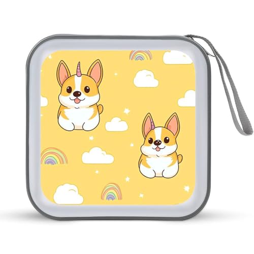 Corgi Dog CD Case Plastic DVD Case Holder Wallet Disc Storage Organizer for Car Travel