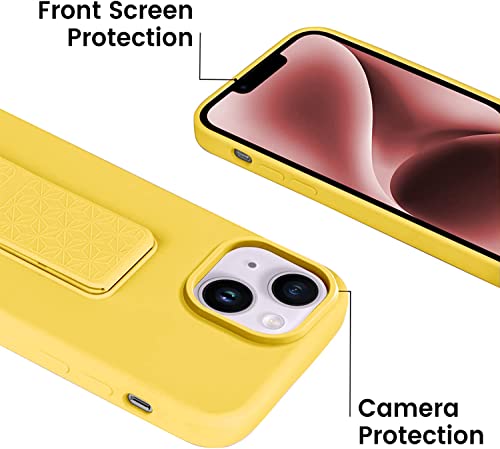 Coque iPhone 14 Plus jaune silicone souple pour éviter les chutes