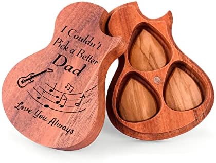 Wood Guitar Pick Holder Guitar Pick Box Storage Cool Gifts for Dad-I Couldn't Pick A Better Dad