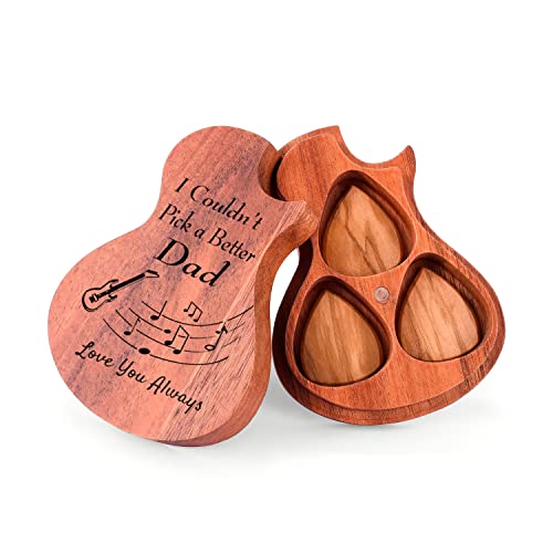 Wood Guitar Pick Holder Guitar Pick Box Storage Cool Gifts For Dad-I Couldn't Pick A Better Dad #TOP17