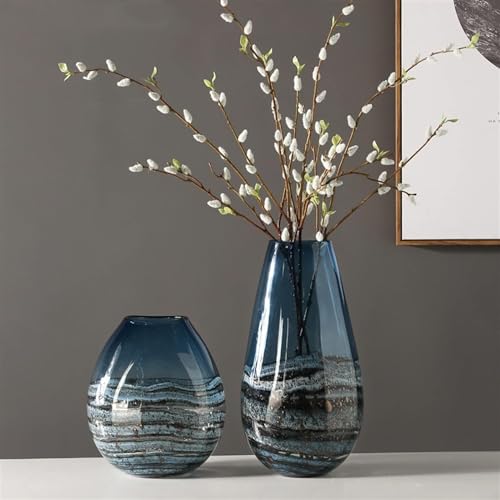 Vase à fleurs esthétique vintage bleu grand modèle pour vase de sol
