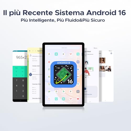 DOOGEE U11 Android 16 Tablet 11 Pollici, 16GB+128GB/2TB TF Tablet con Tastiera, 90Hz, 8580mAh, 7.9mm Thin, Unisoc T7200 Octa Core/13MP/Widevine L1/Face ID, Tablets con Penna & Mouse & Case - Blu - Immagine 2