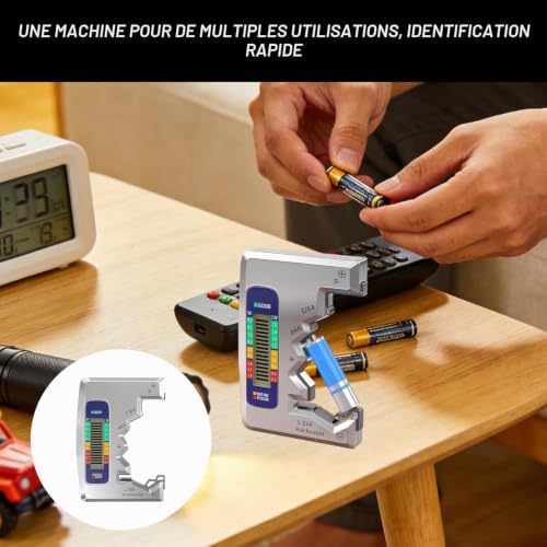 Testeur de Pile,Testeur Piles, Testeur Pile, T esteur Piles, Testeu rs de Pile s, Testeu r P ile s Toutes P iles Universel,Universal Battery Tester pour AA AAA C D N 9V 1.5V P iles Bouton Batteries – vue 6