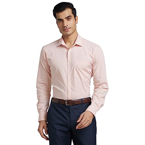 Image of Park Avenue Men Cotton Checkered Slim Fit Shirt