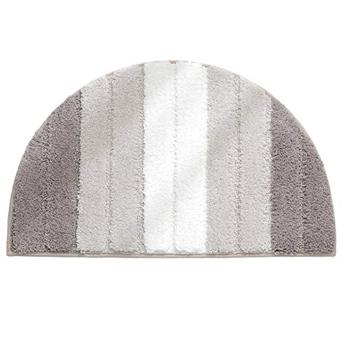 Tapis de salle de bain demi-cercle en microfibre douce et absorbante, tapis de bain demi-lune avec envers antidérapant, tapis d'entrée lavable pour cuisine, paillasson d'intérieur