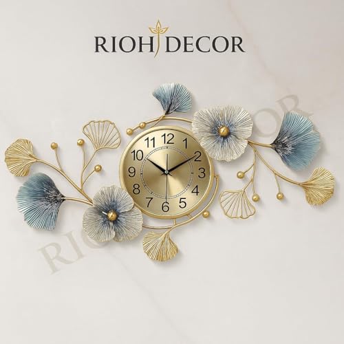 Image of Luxury Metal Wall Clock for Living Room | Designer Decorative Wall Clock with Silent Sweep Movement | Large Modern Wall Clock for Home Decor (kek-01)