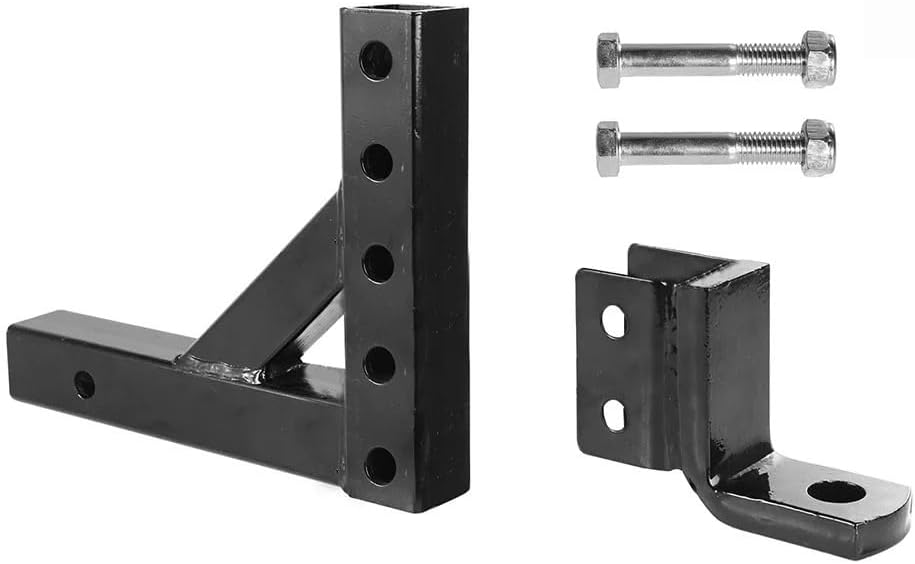 OUTMX Adjustable Hitch Ball Mount for Towing Fits 2-Inch Square Receiver Adjustable Trailer Hitch Towing Hook Auto Trailer Accessories