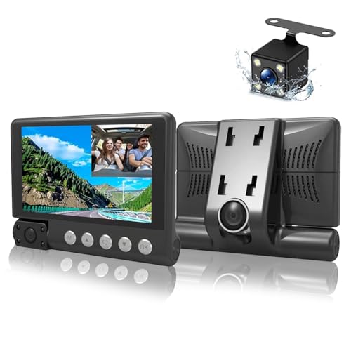 Dash Cam Front Rear - 170 ° Wide Angle Dash Camera for Cars Dashcam with Night Vision