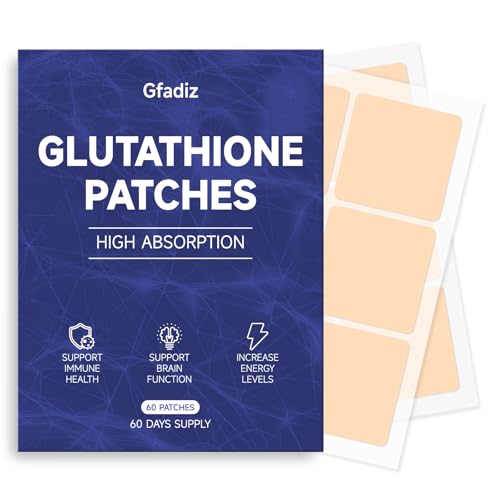 Glutathione Patches 60 Count - Advanced Antioxidant Topical Patch for Immune Support Energy and Detox - Long-Lasting and Water-Resistant Skin Patches for Men and Women