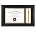 Golden State Art, Diploma Tassel Shadow Box 11x17.5 Frame for 8.5x11 Document/Certificate, with Double Mat (Black Over Gold), Tassel Holder & Real Glass, Black