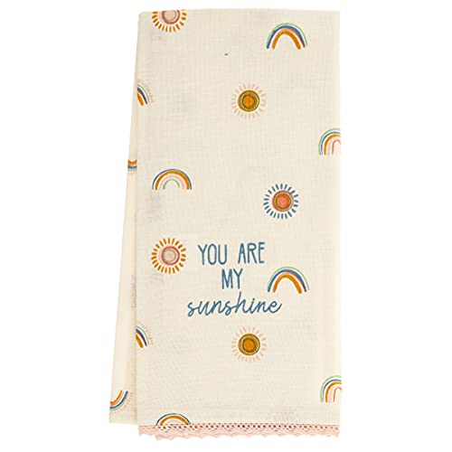 Karma Rainbow Tea Towel - 100% Cotton Hand Towels For The Kitchen - Modern Home Decor - White/Rainbow Small #TOP9