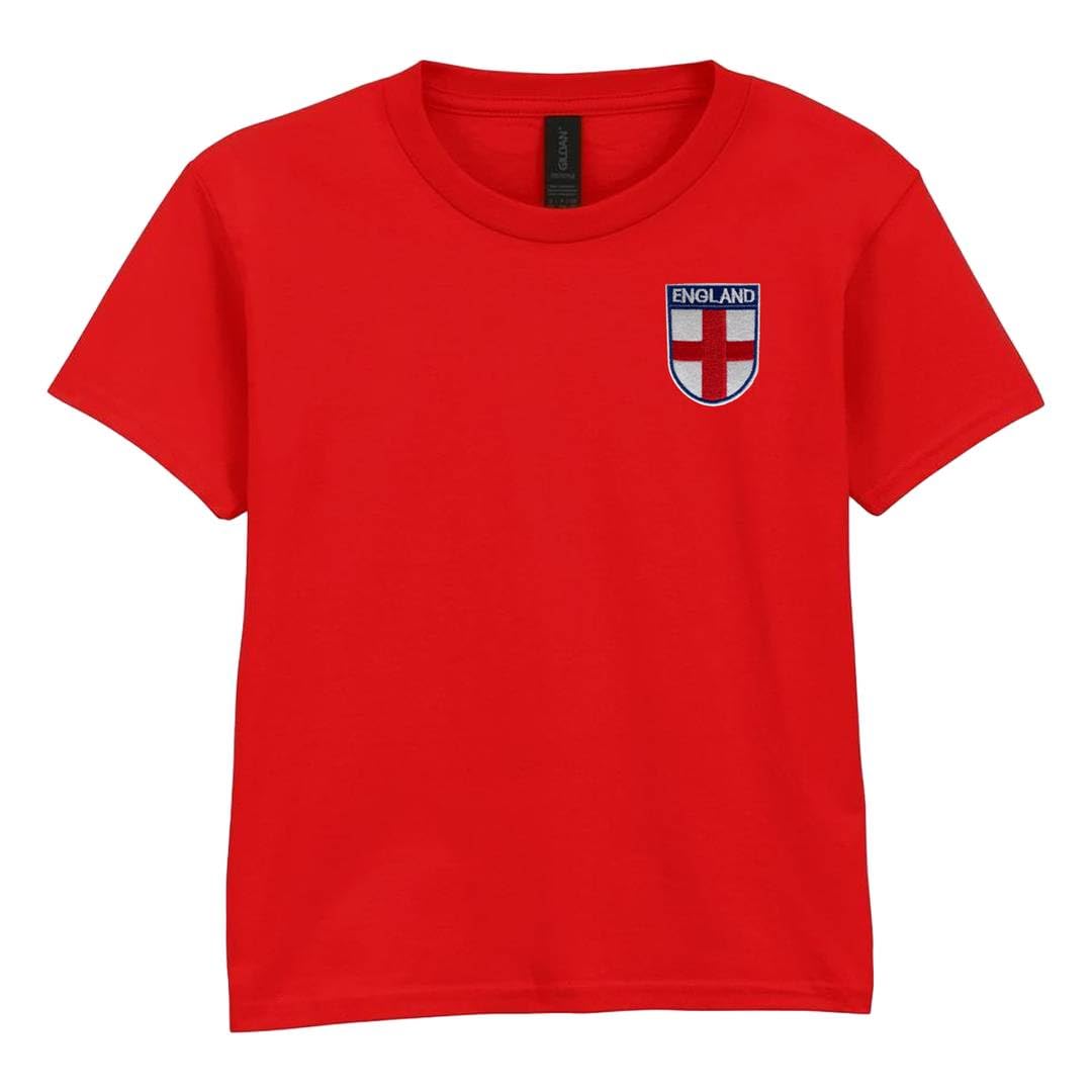 England Baby Tee Women - Large - Y2K Inspired Red Cropped Fitted Top with Embroidered St George's Cross Patch - Trendy Ladies Football Fan Tee Tournament 2026