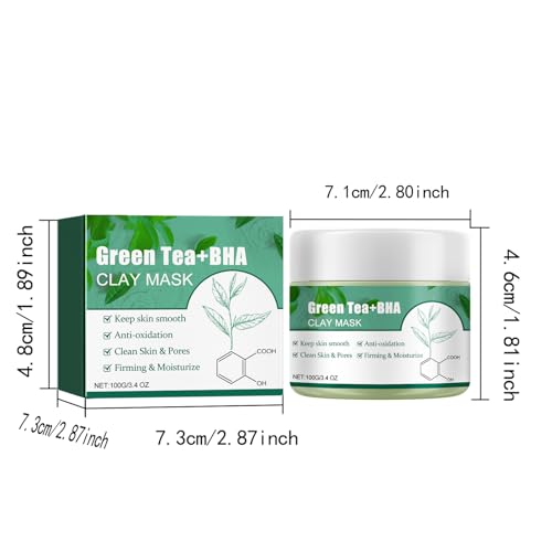 Máscara de Té Verde, Mascarilla Limpiadora Facial, Green Tea Deep Cleanser Mask, Mascarilla de Arcilla de té Verde, Hidratar Piel, Mejora La Sequedad de La Piel, Adecuado Para Todo Tipo De Pieles - imagen 7