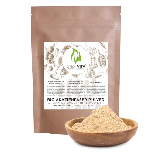 Polvo de fibra de acacia orgánica, 400 g, más de 90% de fibra soluble, insípido y 100% soluble, fibra vegana de acacia con calcio, magnesio, potasio y fósforo, sin ingeniería genética ni aditivos