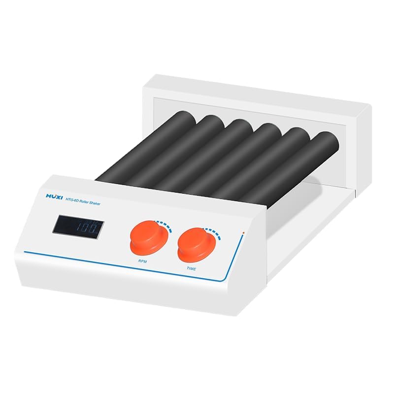 LCD Roller Shaker Mixer Agitating Tool Shaking Instrument with Number of Rollers 6 Operating Time Setting 1 to 99h59min Speed Range 20 to 100rpm Power Supply 100 to 240v 50/60HZ